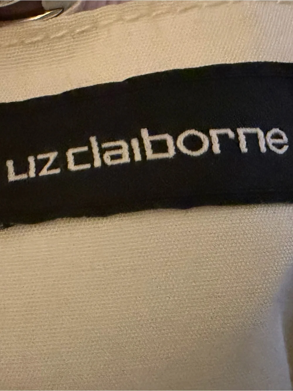 Liz Claiborne Cream Satchel with Pink Floral Print